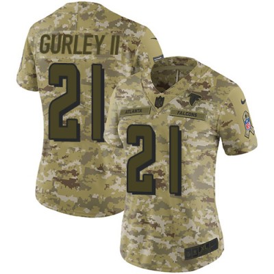 Nike Atlanta Falcons #21 Todd Gurley II Camo Women's Stitched NFL Limited 2018 Salute To Service Jersey